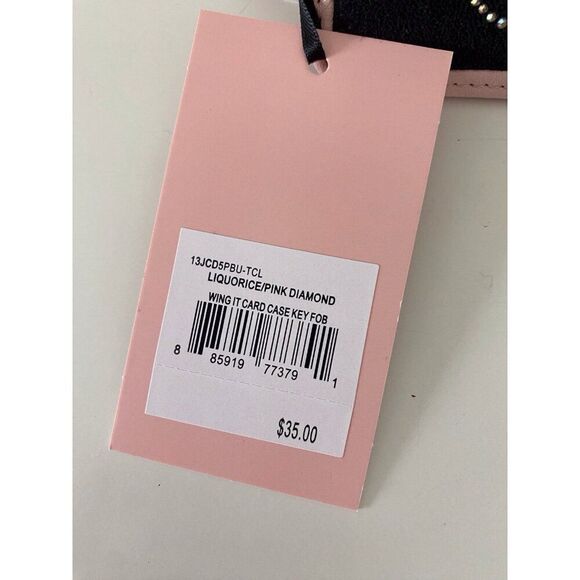 Juicy Couture Wing It Card Case Key Fob Wallet Liquorice Pink Diamond Butterfly - Picture 4 of 12